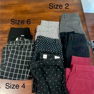 Lot: 8 pairs of Skinny Ankle Pants. Mostly Gap Bi-Stretch Size 2